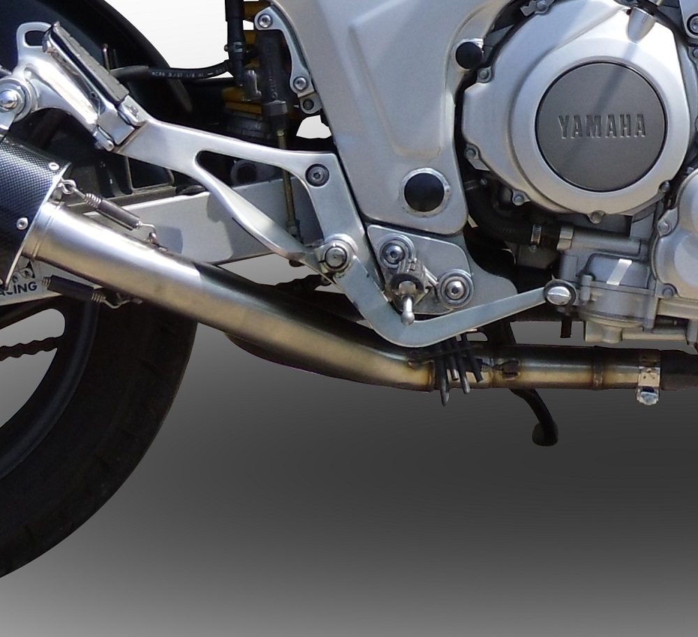 Scarico GPR compatibile con  Yamaha Tdm 850 1991-2001, Furore Nero, Coppia di terminali di scarico omologati, forniti con db killer removibili e raccordi specifici