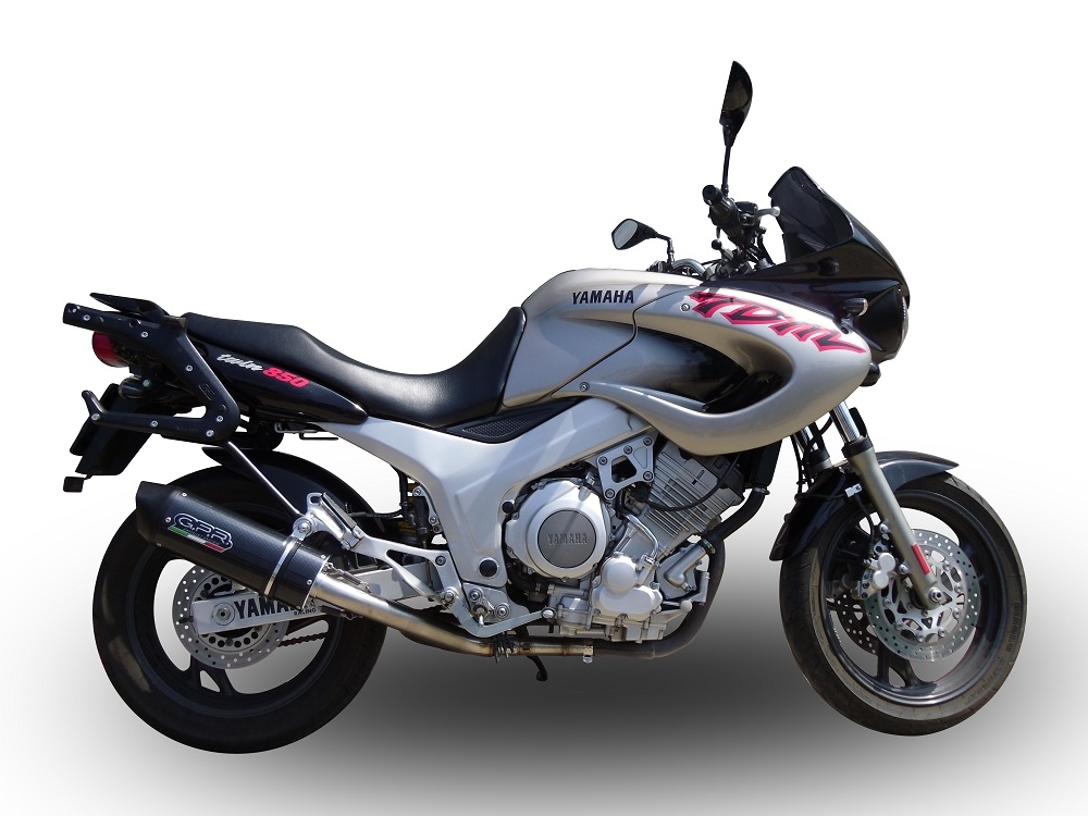 Scarico GPR compatibile con  Yamaha Tdm 850 1991-2001, Furore Nero, Scarico omologato, silenziatore con db killer estraibile e raccordo specifico