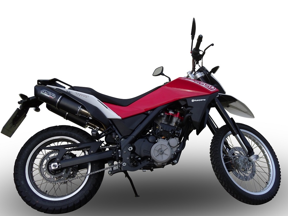 GPR exhaust compatible with  Husqvarna TERRA - STRADA TR 650  2013-2015, Furore Poppy, Dual Homologated legal slip-on exhaust including removable db killers and link pipes 