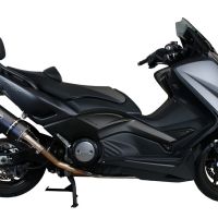 GPR pot echappement compatible avec  Yamaha T-Max 500 2001-2011, Furore Nero, Pot d'échappement complet racing, compris de collecteur et db killer amovible, sans homologation 