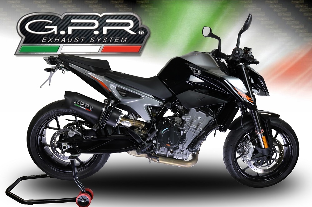 Scarico GPR compatibile con  Ktm Duke 790 2021-2024, Furore Evo4 Nero, Scarico omologato, silenziatore con db killer estraibile e raccordo specifico