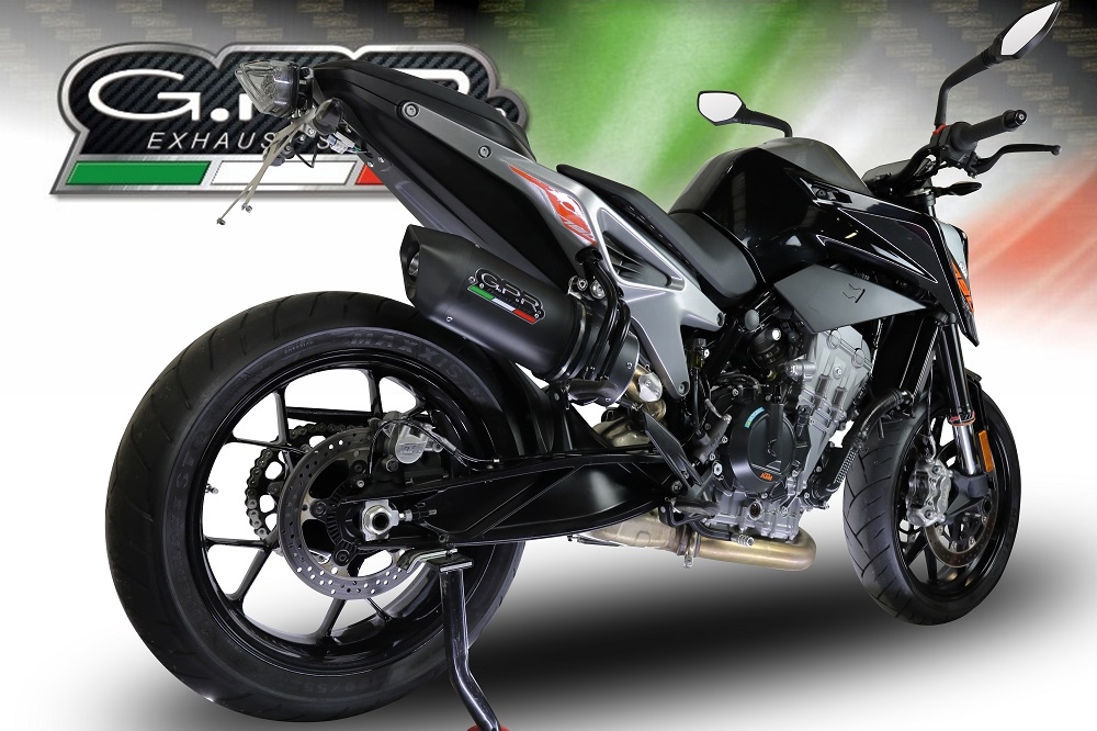Scarico GPR compatibile con  Ktm Duke 790 2021-2024, Furore Evo4 Nero, Scarico omologato, silenziatore con db killer estraibile e raccordo specifico