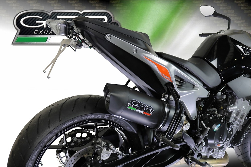 Scarico GPR compatibile con  Ktm Duke 790 2021-2024, Furore Evo4 Nero, Scarico omologato, silenziatore con db killer estraibile e raccordo specifico