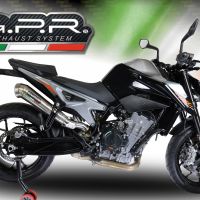 Scarico GPR compatibile con  Ktm Duke 790 2017-2020, Powercone Evo, Scarico omologato, silenziatore con db killer estraibile e raccordo specifico