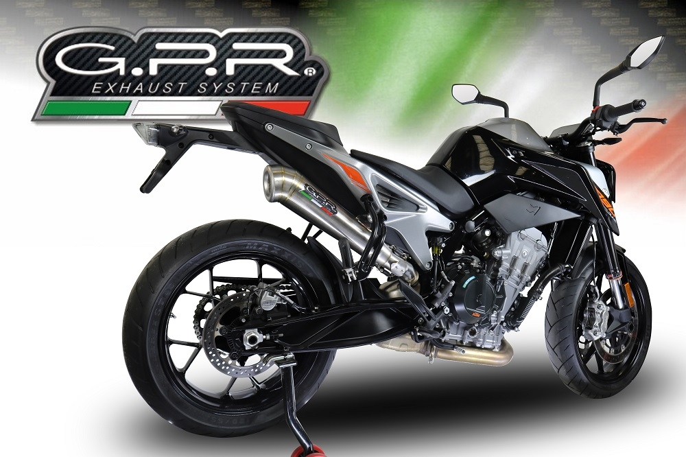 Scarico GPR compatibile con  Ktm Duke 790 2017-2020, Powercone Evo, Scarico omologato, silenziatore con db killer estraibile e raccordo specifico