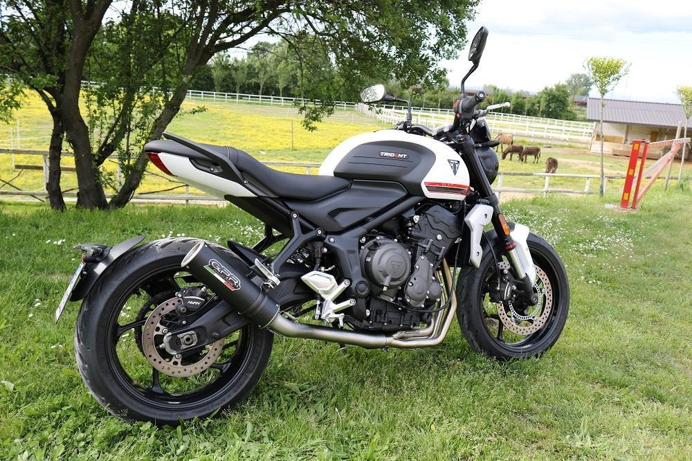 GPR exhaust compatible with  Triumph Trident 660 2021-2024, M3 Black Titanium, Racing full system exhaust, including removable db killer 