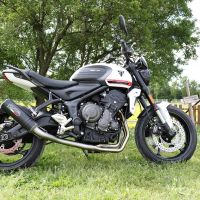 GPR exhaust compatible with  Triumph Trident 660 2021-2024, M3 Black Titanium, Racing full system exhaust, including removable db killer 