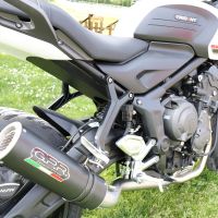 GPR exhaust compatible with  Triumph Trident 660 2021-2024, M3 Black Titanium, Racing full system exhaust, including removable db killer 
