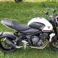 GPR exhaust compatible with  Triumph Trident 660 2021-2024, M3 Black Titanium, Racing full system exhaust, including removable db killer 
