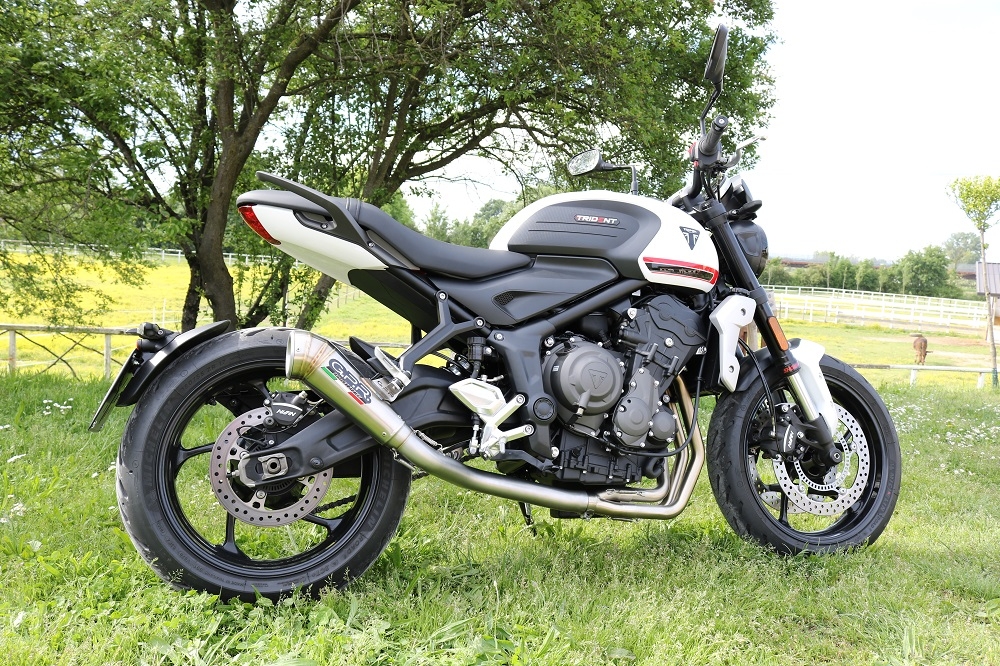 GPR exhaust compatible with  Triumph Trident 660 2021-2024, Powercone Evo, Homologated legal full system exhaust, including removable db killer and catalyst 