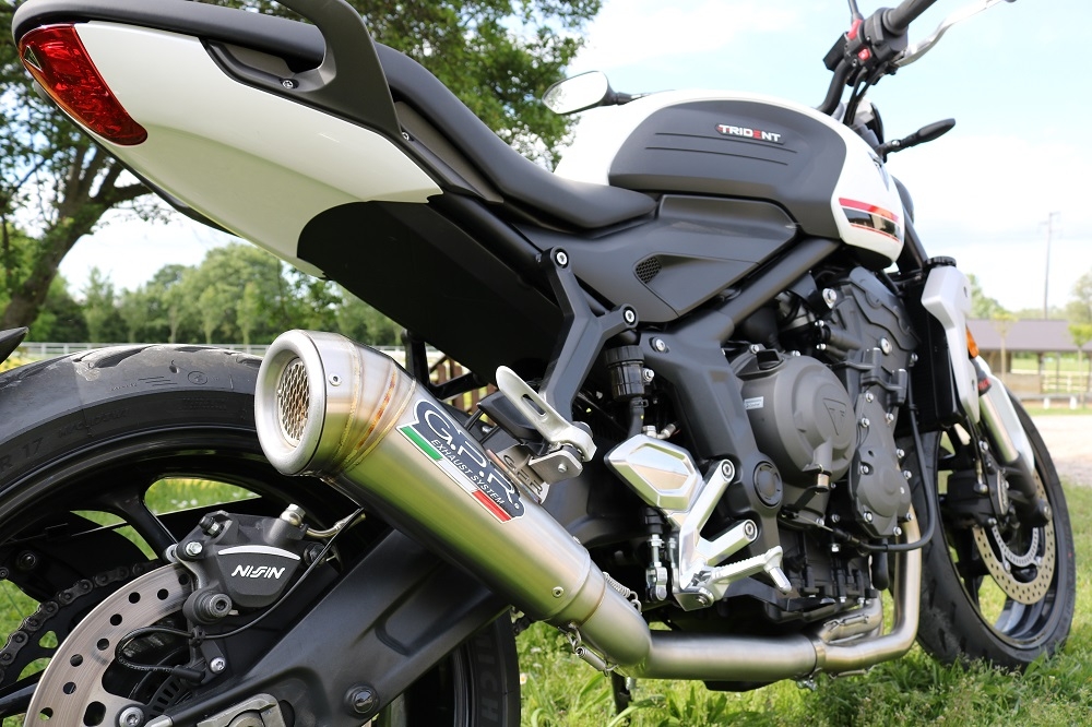 GPR exhaust compatible with  Triumph Trident 660 2021-2024, Powercone Evo, Homologated legal full system exhaust, including removable db killer and catalyst 