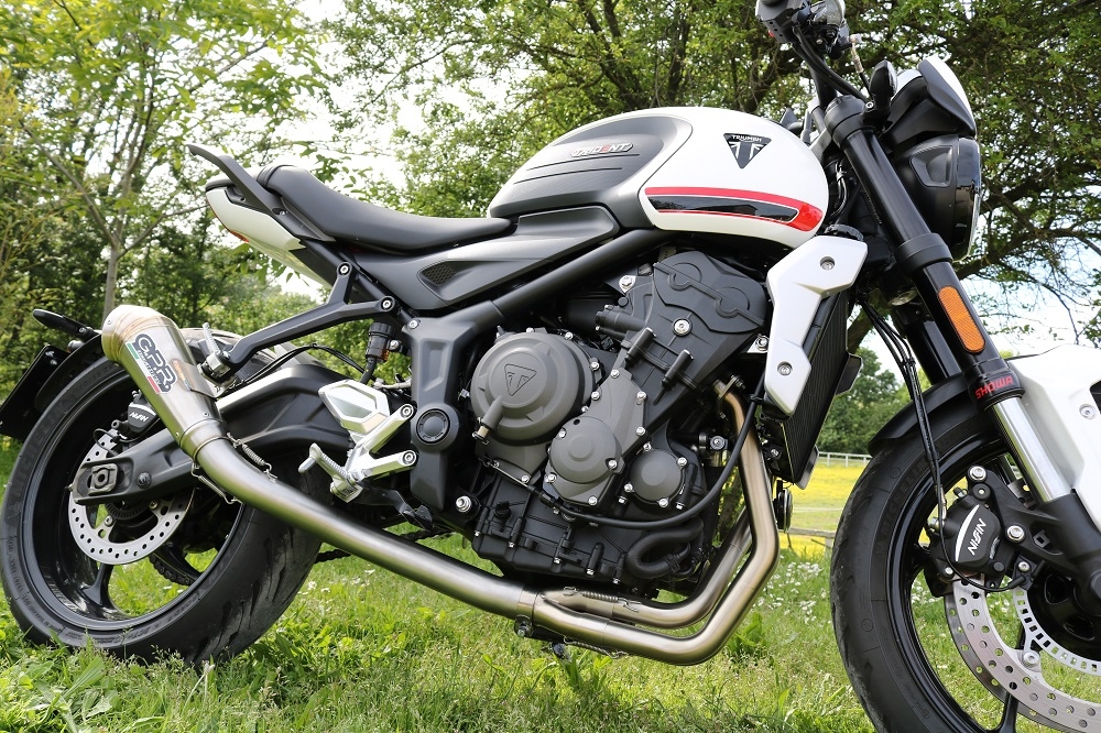 GPR exhaust compatible with  Triumph Trident 660 2021-2024, Powercone Evo, Homologated legal full system exhaust, including removable db killer and catalyst 
