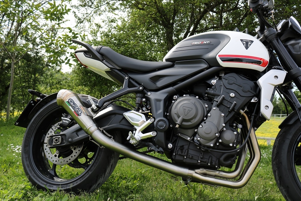 GPR exhaust compatible with  Triumph Trident 660 2021-2024, Powercone Evo, Homologated legal full system exhaust, including removable db killer and catalyst 