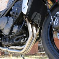 Scarico GPR compatibile con  Triumph Trident 660 2021-2024, Deeptone Inox, Scarico completo racing, fornito con db killer estraibile e collettore, non conforme per uso stradale