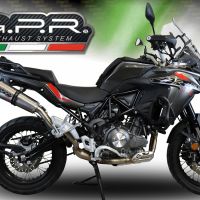 GPR escape compatible con  Benelli Trk 502 X 2017-2020, New Grand Prix Evo Titanium, Escape legal, homologado, silenciador con db killer desmontable y tubo de conexión específico 