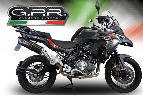 GPR exhaust compatible with  Benelli Trk 502 X 2021-2024, Furore Evo4 Nero, Homologated legal slip-on exhaust including removable db killer and link pipe 