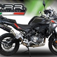 GPR exhaust compatible with  Benelli Trk 502 X 2021-2024, Furore Evo4 Nero, Homologated legal slip-on exhaust including removable db killer and link pipe 