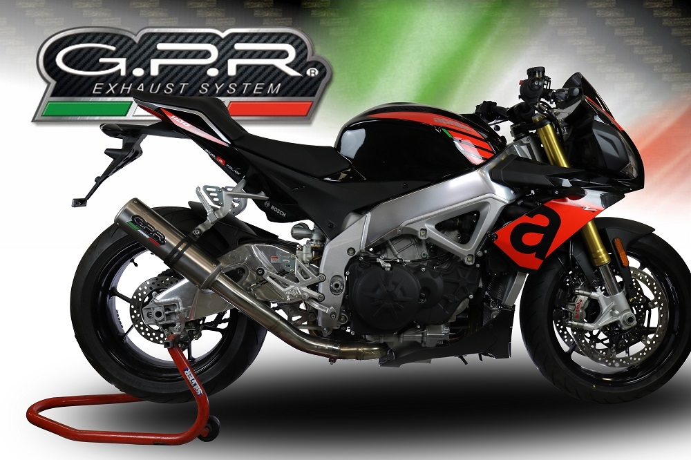 Scarico GPR compatibile con  Aprilia Tuono 1100 V4 Rr 2017-2020, M3 Titanium Natural, Terminale di scarico omologato,fornito con db killer estraibile,catalizzatore e collettore