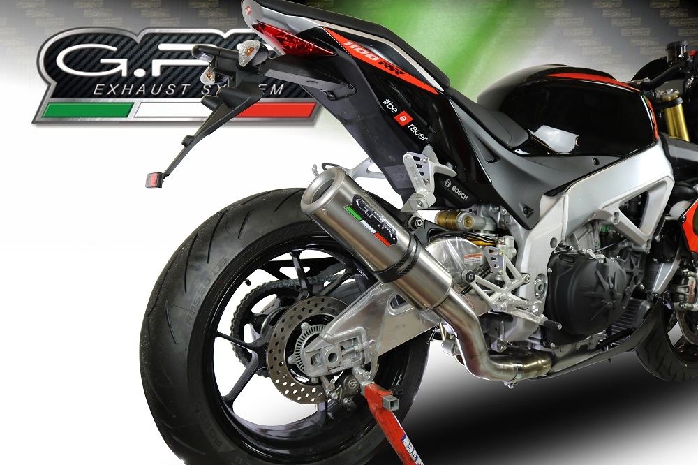 Scarico GPR compatibile con  Aprilia Tuono 1100 V4 Rr 2017-2020, M3 Titanium Natural, Terminale di scarico omologato,fornito con db killer estraibile,catalizzatore e collettore