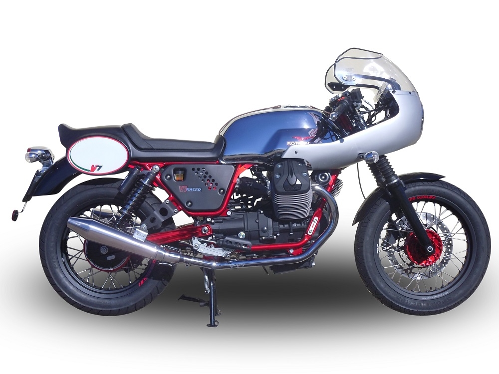 Scarico GPR compatibile con  Moto Guzzi Nevada 750 2008-2014, Vintacone , Coppia di terminali di scarico omologati, forniti con db killer removibile, catalizzatori e raccordi specifici