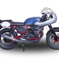 Scarico GPR compatibile con  Moto Guzzi Nevada 750 2008-2014, Vintacone , Coppia di terminali di scarico omologati, forniti con db killer removibile, catalizzatori e raccordi specifici