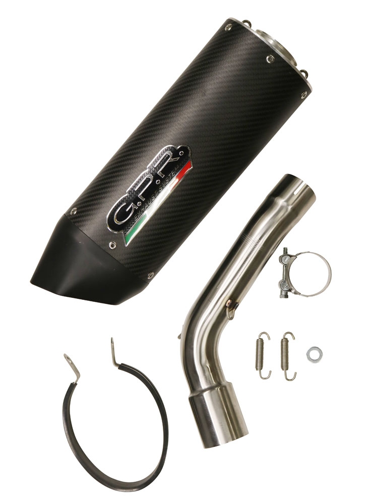 GPR exhaust compatible with  Kawasaki Versys 1000 I.E. 2021-2024, Furore Evo4 Nero, Homologated legal slip-on exhaust including removable db killer and link pipe 