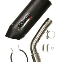 GPR exhaust compatible with  Kawasaki Versys 1000 I.E. 2021-2024, Furore Evo4 Nero, Homologated legal slip-on exhaust including removable db killer and link pipe 