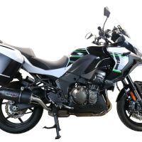 Scarico GPR compatibile con  Kawasaki Versys 1000 I.E. 2021-2024, Furore Evo4 Nero, Scarico omologato, silenziatore con db killer estraibile e raccordo specifico