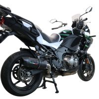 Scarico GPR compatibile con  Kawasaki Versys 1000 I.E. 2021-2024, Furore Evo4 Nero, Scarico omologato, silenziatore con db killer estraibile e raccordo specifico
