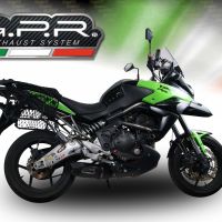 GPR exhaust compatible with  Kawasaki Versys 650 2006-2014, Furore Poppy, Homologated legal slip-on exhaust including removable db killer and link pipe 