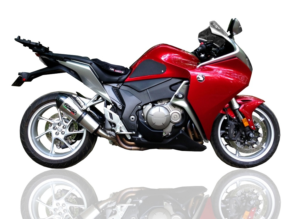 GPR escape compatible con  Honda Vfr 1200 F I.E. 2010-2016, New Grand Prix Evo Titanium, Escape legal, homologado, silenciador con db killer desmontable y tubo de conexión específico 