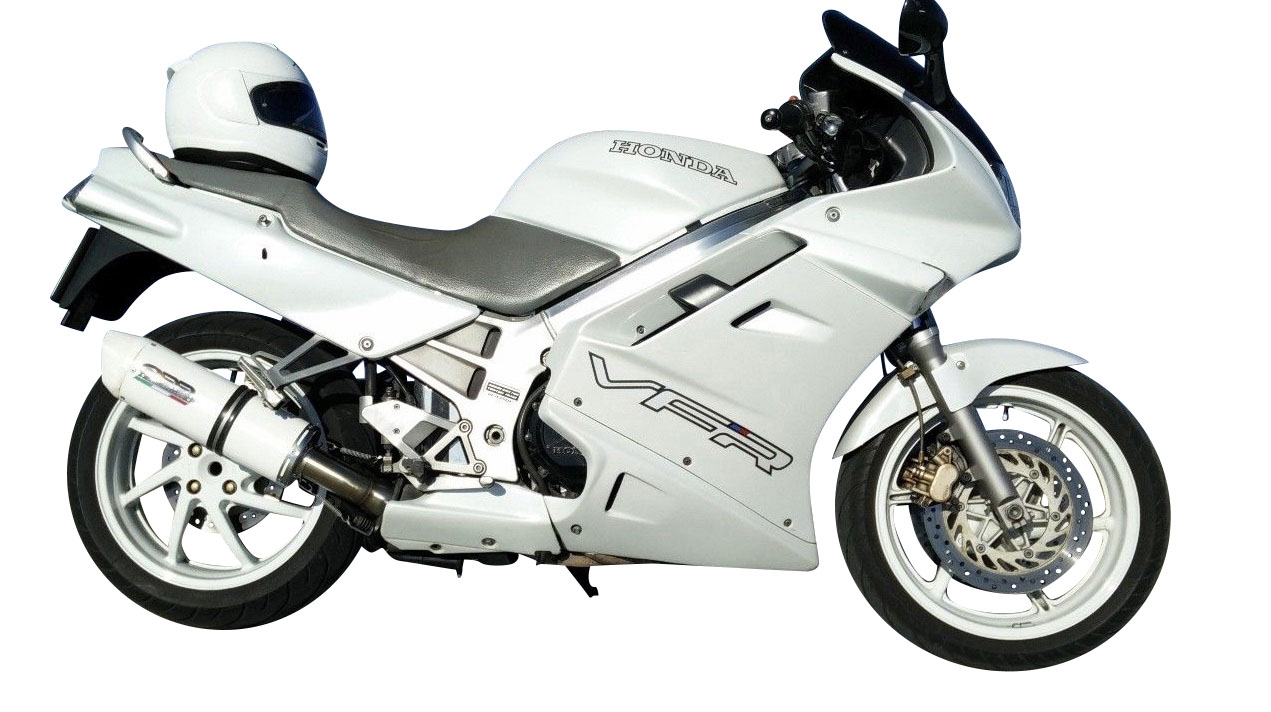 Scarico GPR compatibile con  Honda Vfr 750 F 1990-1993, Albus Ceramic, Scarico omologato, silenziatore con db killer estraibile e raccordo specifico