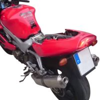 Scarico GPR compatibile con  Honda Vtr 1000 F Firestorm  1997-2007, Trioval, Coppia di terminali di scarico omologati, forniti con db killer removibili e raccordi specifici