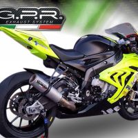 Scarico GPR compatibile con  Bmw S 1000 Rr  2009-2011, M3 Titanium Natural, Scarico completo omologato,fornito con db killer estraibile e collettore