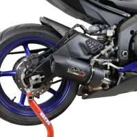 Scarico GPR compatibile con  Yamaha Yzf R6 2017-2024, Furore Evo4 Nero, Scarico omologato, silenziatore con db killer estraibile e raccordo specifico