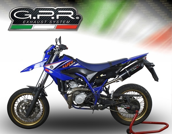 Scarico GPR compatibile con  Yamaha Wr 125 R 2009-2011, Furore Nero, Scarico omologato, silenziatore con db killer estraibile e raccordo specifico