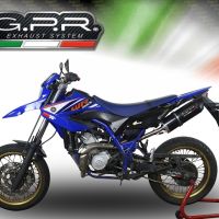 Scarico GPR compatibile con  Yamaha Wr 125 R 2009-2011, Furore Nero, Scarico omologato, silenziatore con db killer estraibile e raccordo specifico