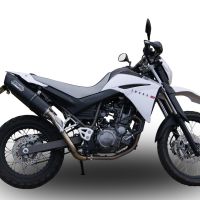 GPR exhaust compatible with  Yamaha Xt 660 X-R  2004-2014, Furore Nero, Dual Homologated legal slip-on exhaust including removable db killers and link pipes 