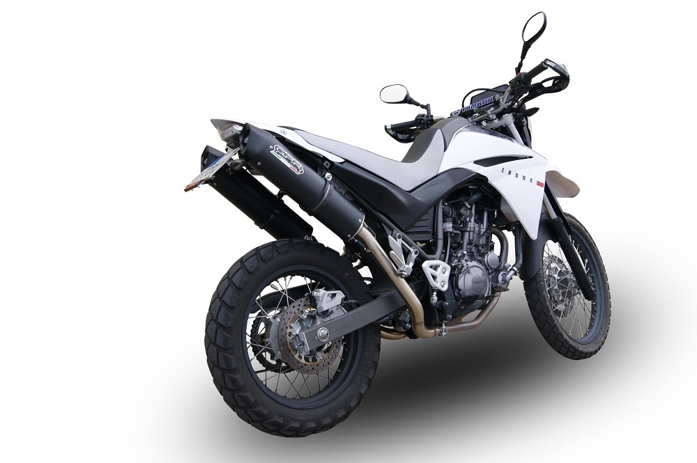 GPR exhaust compatible with  Yamaha Xt 660 X-R  2004-2014, Furore Nero, Dual Homologated legal slip-on exhaust including removable db killers and link pipes 