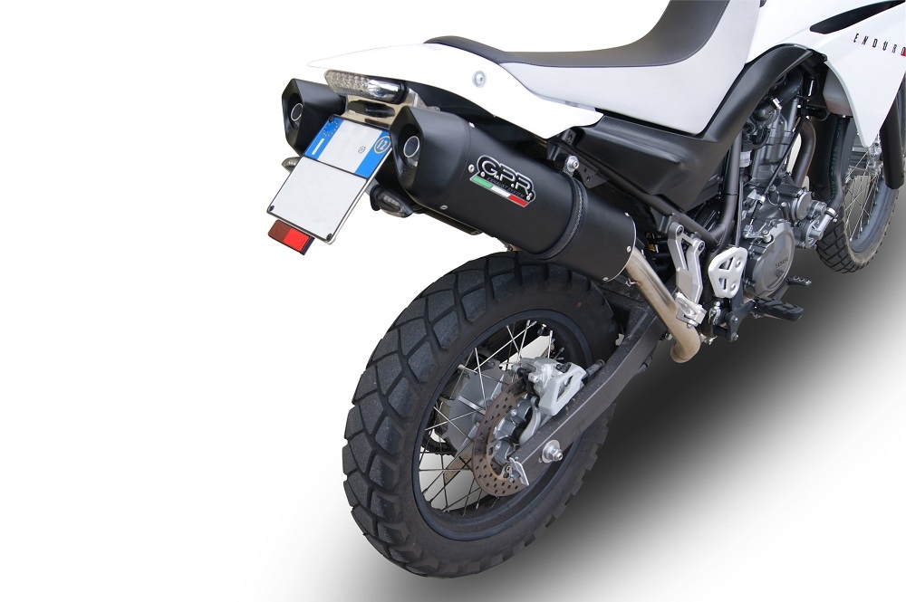 GPR exhaust compatible with  Yamaha Xt 660 X-R  2004-2014, Furore Nero, Dual Homologated legal slip-on exhaust including removable db killers and link pipes 