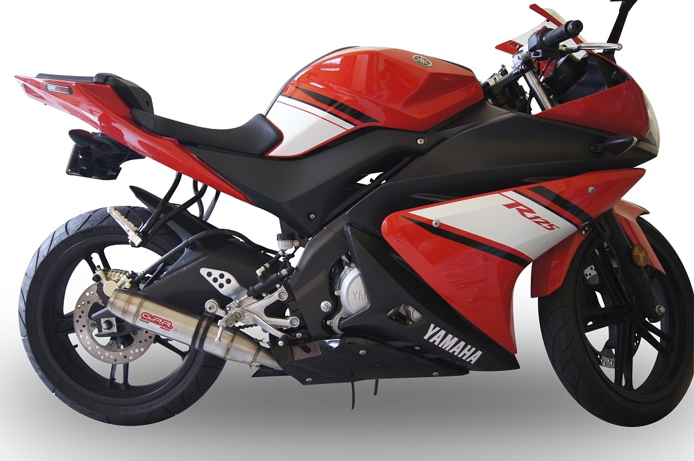 Scarico GPR compatibile con  Yamaha Yzf-R 125  2008-2013, Deeptone Inox, Scarico completo omologato,fornito con db killer estraibile e collettore
