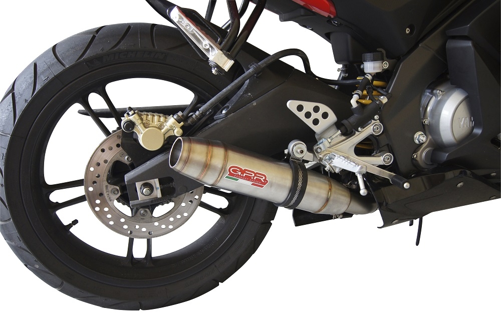 Scarico GPR compatibile con  Yamaha Yzf-R 125  2008-2013, Deeptone Inox, Scarico completo omologato,fornito con db killer estraibile e collettore