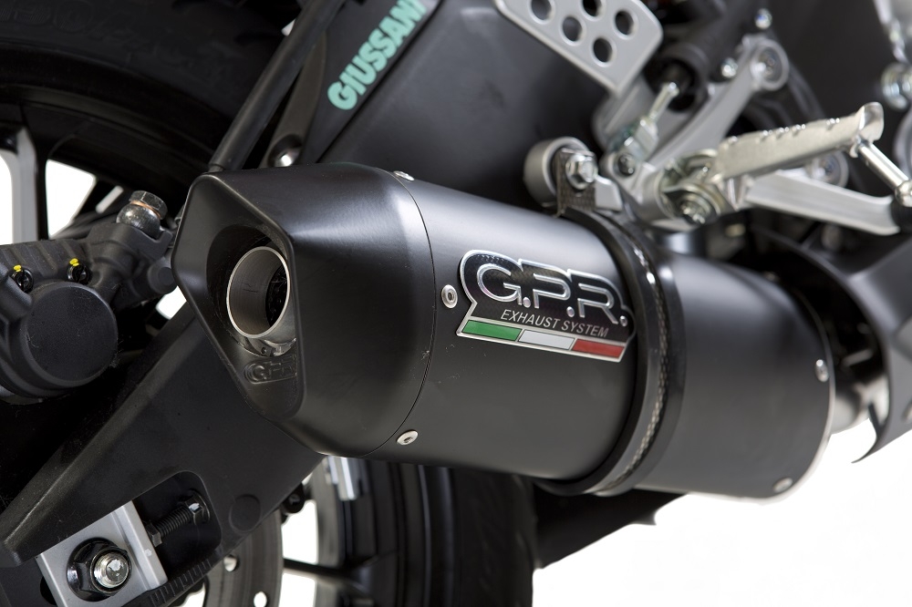 GPR exhaust compatible with  Yamaha Yzf-R 125  2014-2016, Furore Nero, Homologated legal full system exhaust, including removable db killer and catalyst 