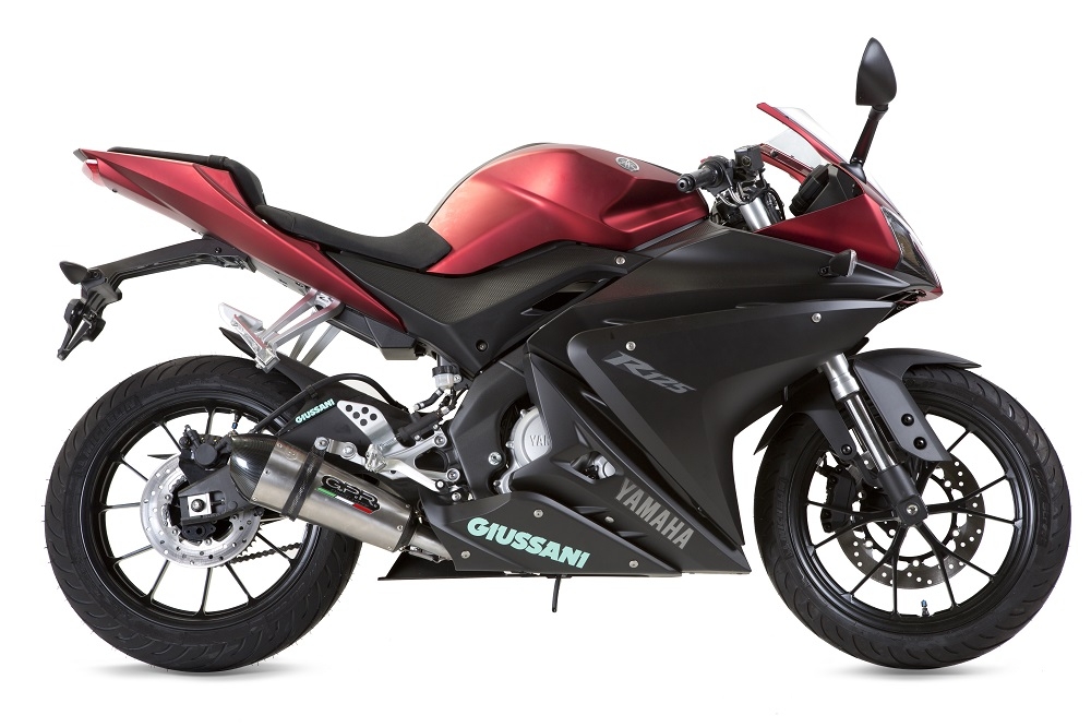 GPR escape compatible con  Yamaha Yzf-R 125  2017-2018, New Grand Prix Evo Titanium, Escape completo homologado y legal,con catalizador incluido db killer extraíble 