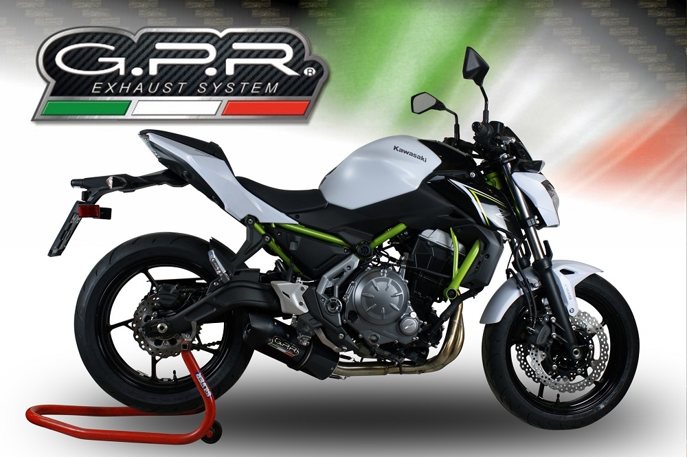 Scarico GPR compatibile con  Kawasaki Z 650 2021-2022, Furore Evo4 Nero, Scarico completo omologato,fornito con db killer estraibile,catalizzatore e collettore