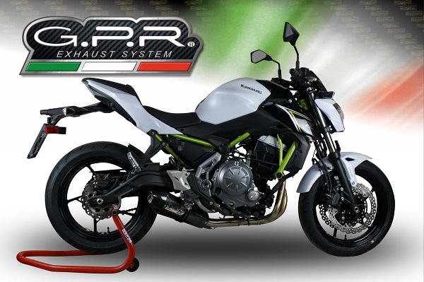 GPR exhaust compatible with  Kawasaki Z 650 2023-2024, GP Evo4 Poppy, Homologated silencer for noise including full line,db killer and catalyst compliant for inspection 