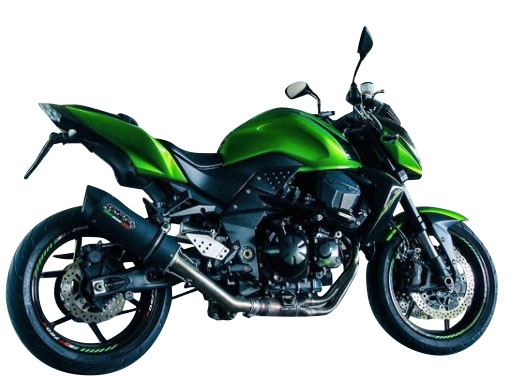 GPR exhaust compatible with  Kawasaki Z 750 - S  2004-2006, Furore Nero, Homologated legal slip-on exhaust including removable db killer, link pipe and catalyst 