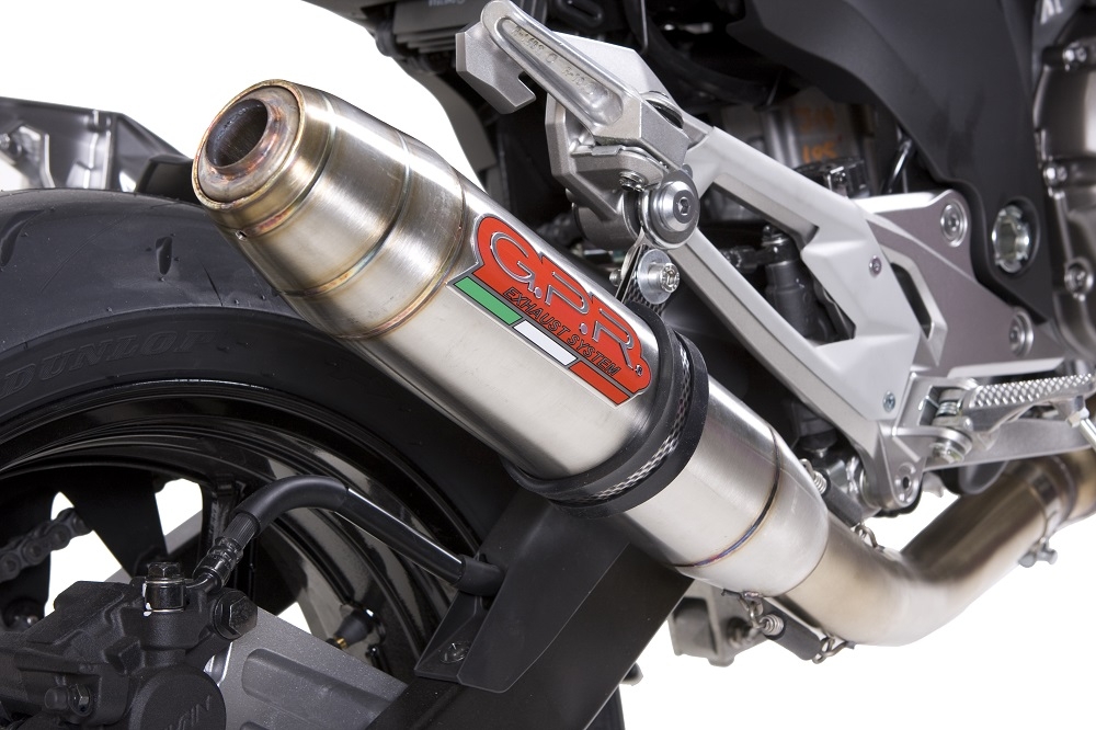 GPR exhaust compatible with  Kawasaki Z 800 2009-2016, Deeptone Inox, Homologated legal slip-on exhaust including removable db killer and link pipe 