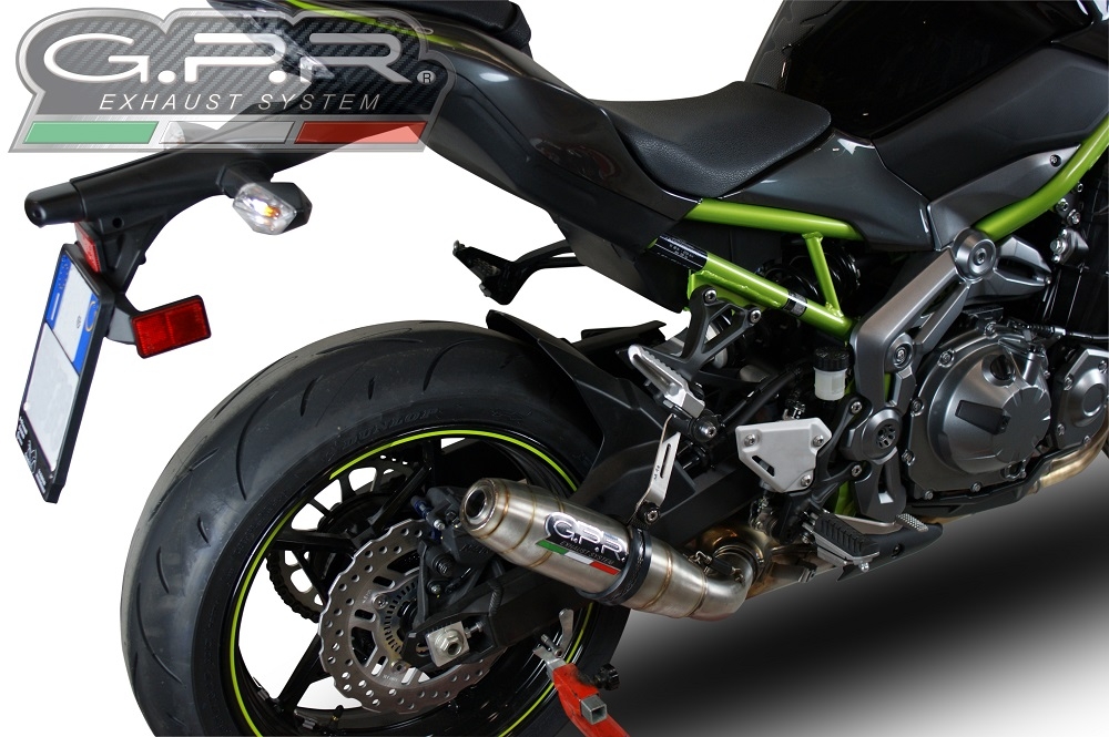 GPR exhaust compatible with  Kawasaki Z 900 2017-2019, Deeptone Inox, Homologated legal slip-on exhaust including removable db killer and link pipe 