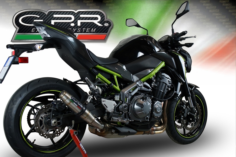 GPR exhaust compatible with  Kawasaki Z 900 2017-2019, Deeptone Inox, Homologated legal slip-on exhaust including removable db killer and link pipe 